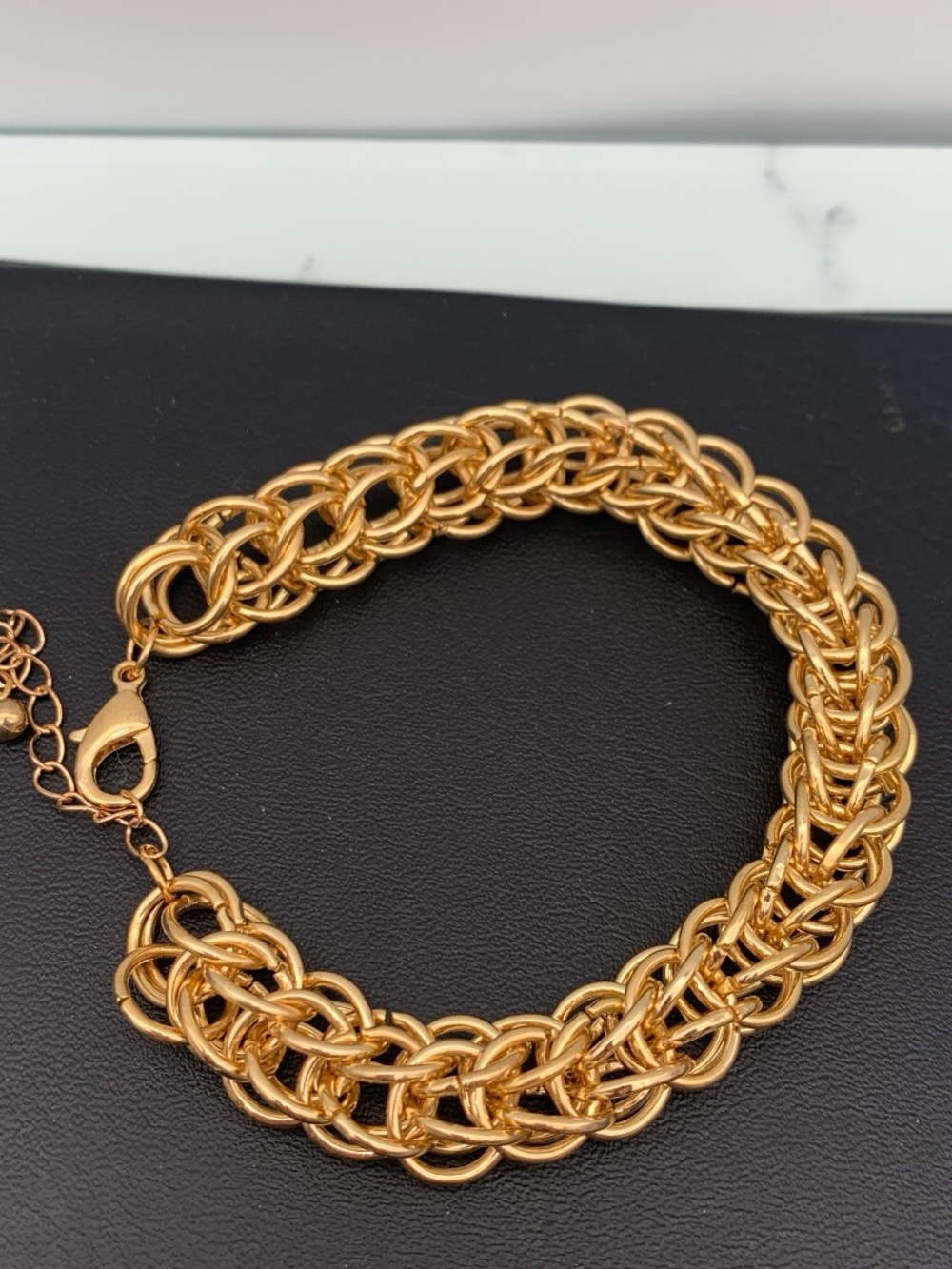 Gold Multi-Row Byzantine Chain Bracelet for Women